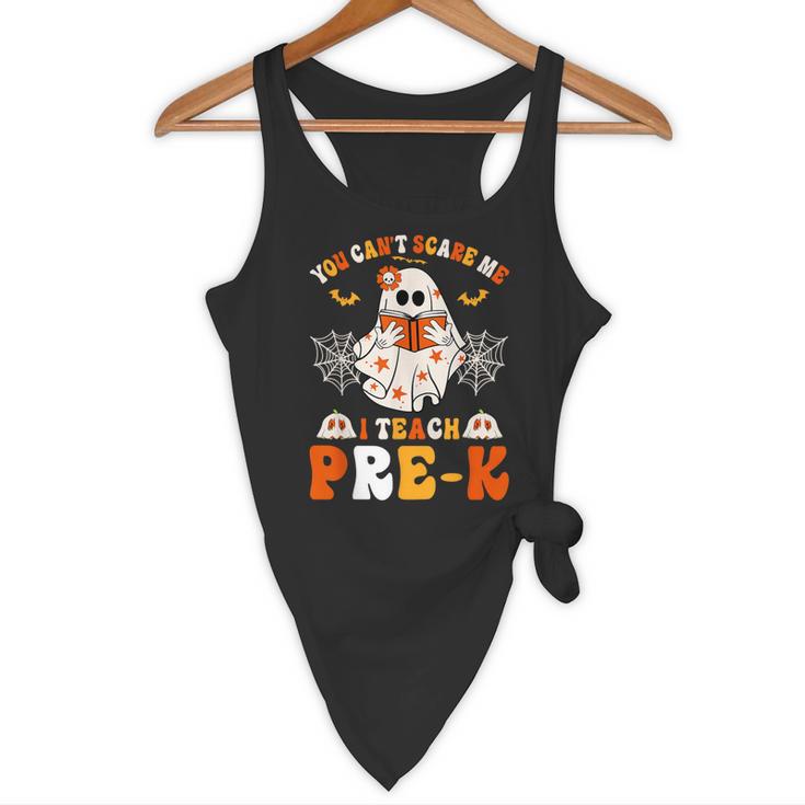 You Cant Scare Me I Teach Pre-K Teacher Halloween Flowy Tank, novelty gifts, funny gifts
