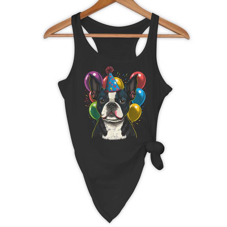 Celebration Event Birthday Party Boston Terrier Flowy Tank, novelty gifts, funny gifts