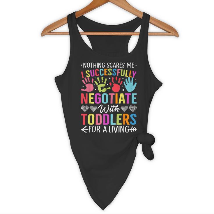 Childcare Teacher Negotiate With Toddlers Daycare Provider Men Women Girls Kids Flowy Tank, novelty gifts, funny gifts