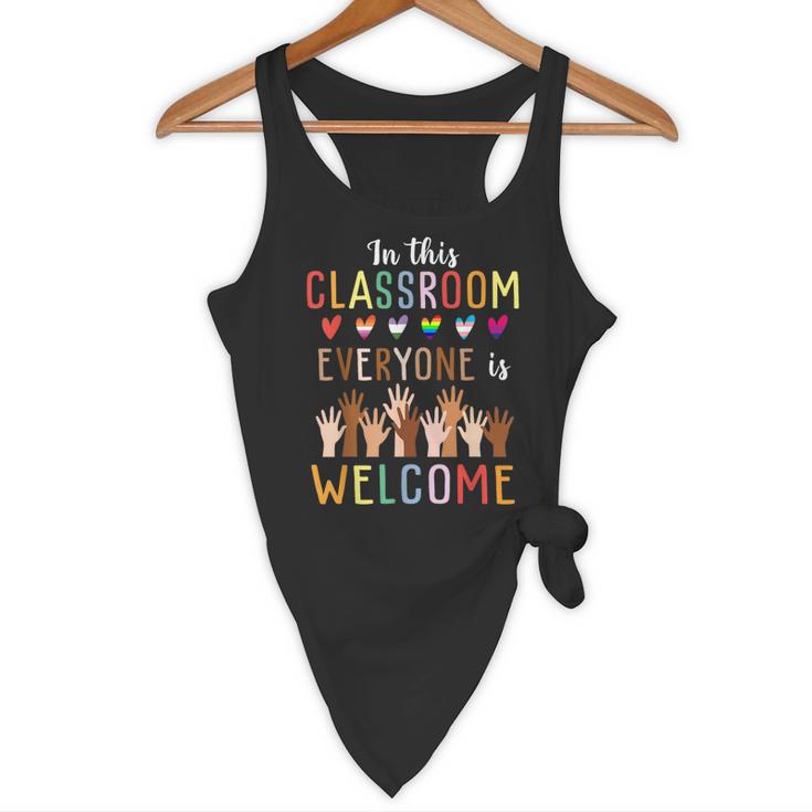 In This Classroom Everyone Is Welcome For Teacher Flowy Tank, novelty gifts, funny gifts