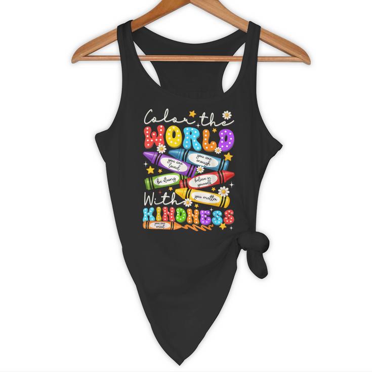 Color The World With Kindness Crayon Positivity Teacher Flowy Tank, novelty gifts, funny gifts Color The World With Kindness Crayon Positivity Teacher Flowy Tank, novelty gifts, funny gifts
