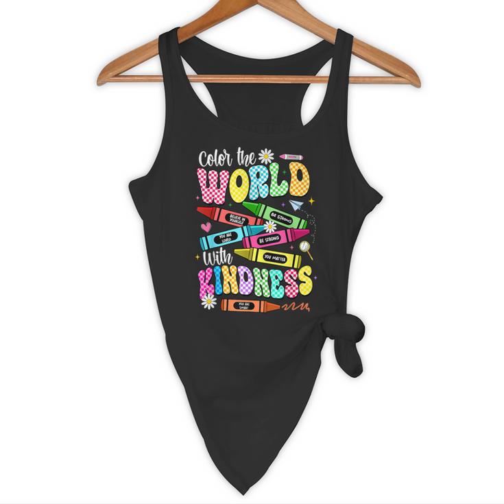 Color The World With Kindness Teacher Back To School Flowy Tank, novelty gifts, funny gifts Color The World With Kindness Teacher Back To School Flowy Tank, novelty gifts, funny gifts