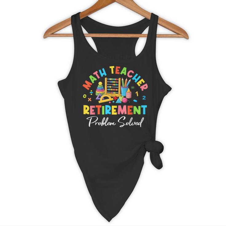 Colorful Math Teacher Retirement Solve The Problem Retired Flowy Tank, novelty gifts, funny gifts