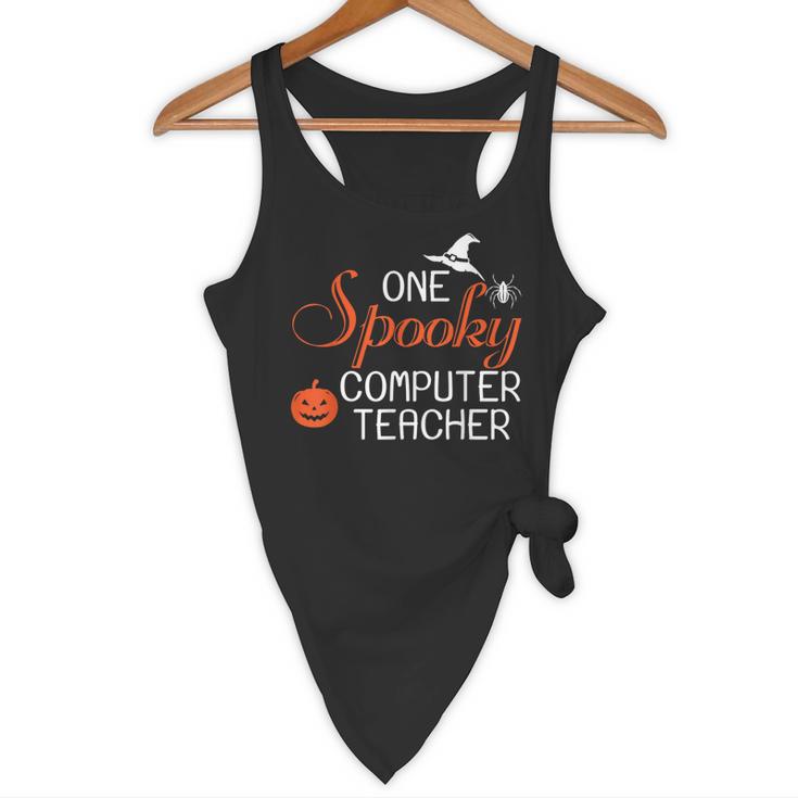 Computer Teacher Halloween Spooky Men Women Kids Flowy Tank, novelty gifts, funny gifts