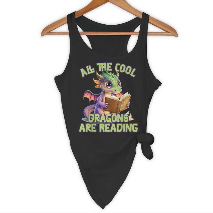 All The Cool Dragons Are Reading Dragon Teacher Flowy Tank, novelty gifts, funny gifts