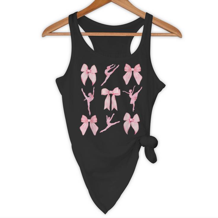 Coquette Bow Ballet Dance Teacher Coquette Women Dancing Flowy Tank, novelty gifts, funny gifts