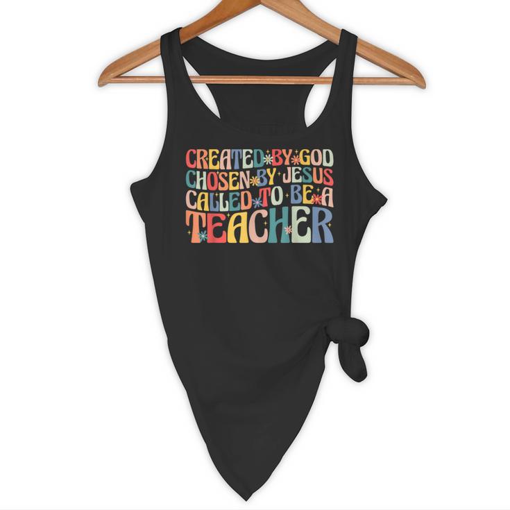 Created By God Chosen By Jesus Called To Be a Teacher Flowy Tank, novelty gifts, funny gifts