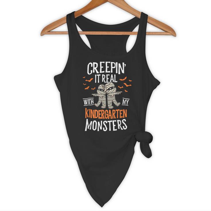 Creepin It Real Kindergarten Monsters Halloween Teacher Flowy Tank, novelty gifts, funny gifts Creepin It Real Kindergarten Monsters Halloween Teacher Flowy Tank, novelty gifts, funny gifts