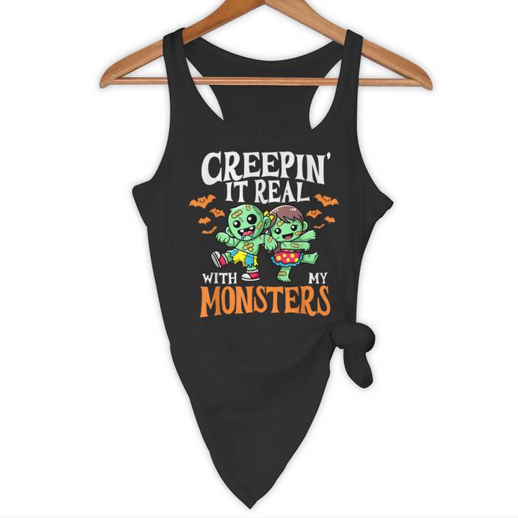 Creepin It Real Monster School Teacher Principal Halloween Flowy Tank, novelty gifts, funny gifts