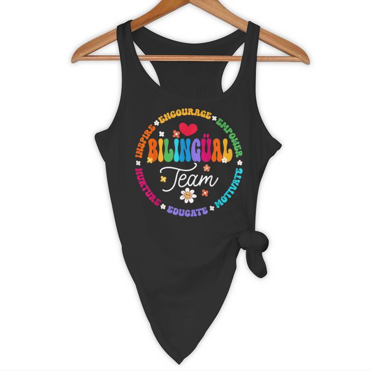 Cultivando Bilingues Dual Language Bilingual Team Teacher Flowy Tank, novelty gifts, funny gifts