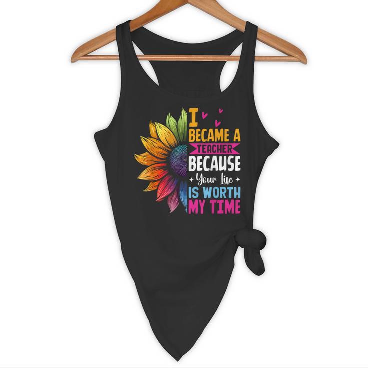 Cute I Became A Teacher Because Your Life Is Worth My Time Flowy Tank, novelty gifts, funny gifts Cute I Became A Teacher Because Your Life Is Worth My Time Flowy Tank, novelty gifts, funny gifts