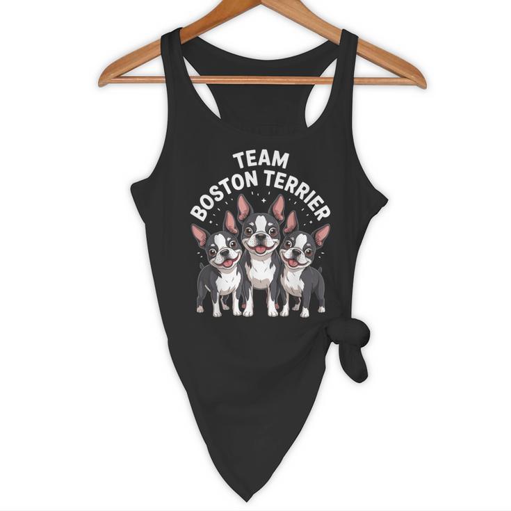 Cute Cartoon For Dog Owners Pet Team Boston Terrier Flowy Tank, novelty gifts, funny gifts