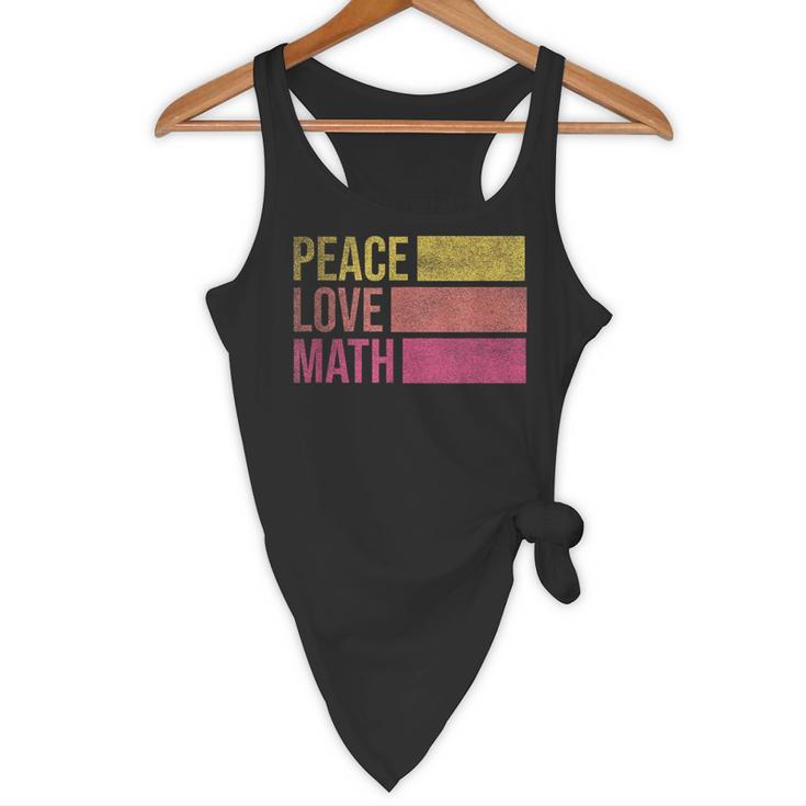 Cute Math Teacher Peace Love Math Flowy Tank, novelty gifts, funny gifts