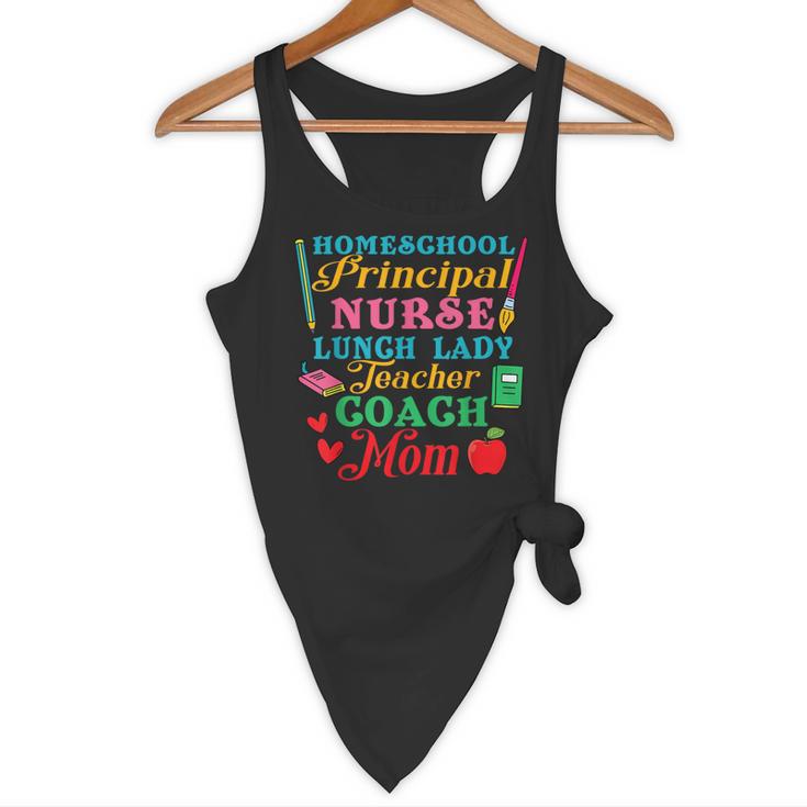 Cute Principal Nurse Lunch Lady Teacher Coach Homeschool Mom Flowy Tank, novelty gifts, funny gifts