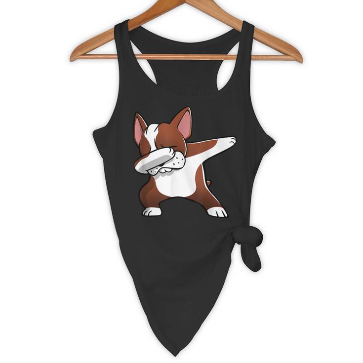 Dabbing Red Boston Terrier Dab Dance Dog Men Women Kids Flowy Tank, novelty gifts, funny gifts