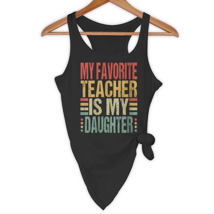 Dad My Favorite Teacher Is My Daughter Proud Daddy Flowy Tank, novelty gifts, funny gifts