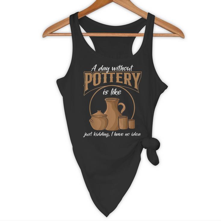 A Day Without Pottery Teacher Clay Kiln Ceramics Artist Men Women Flowy Tank, novelty gifts, funny gifts