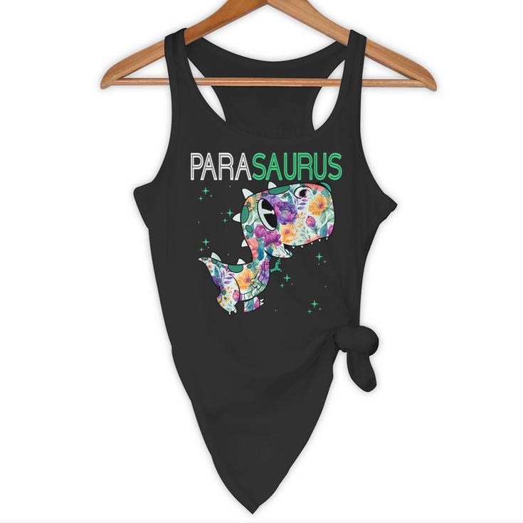 Dino Para Professional Teacher Collection T-Rex Dinosaur Paraeducator Assistant Teacher Flowy Tank, novelty gifts, funny gifts