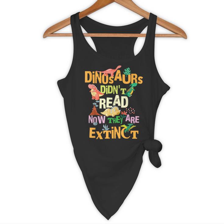 Dinosaurs Didn't Read Now They Are Extinct Reading Teacher Flowy Tank, novelty gifts, funny gifts Dinosaurs Didn't Read Now They Are Extinct Reading Teacher Flowy Tank, novelty gifts, funny gifts