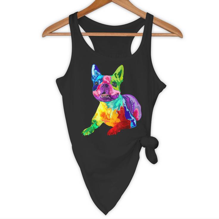 Dog Lover Boston Terrier Dog Colorful Boston Terrier Men Women Kids Flowy Tank, novelty gifts, funny gifts