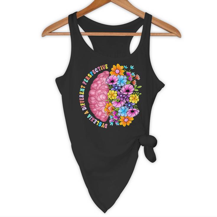 Dyslexia Different Perspective Reading Brain Floral Teacher Flowy Tank, novelty gifts, funny gifts