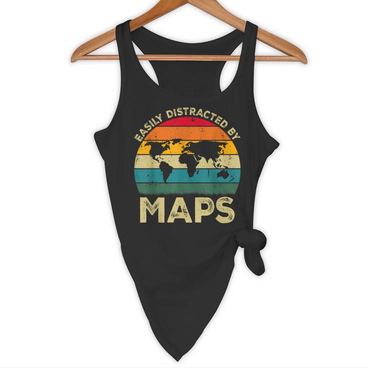 Easily Distracted By Maps Geography Teacher Flowy Tank, novelty gifts, funny gifts Easily Distracted By Maps Geography Teacher Flowy Tank, novelty gifts, funny gifts