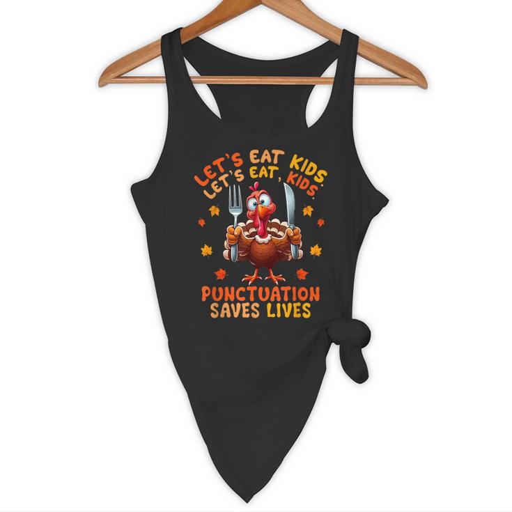 Eat Kids Punctuation Saves Lives Thanksgiving Turkey Teacher Flowy Tank, novelty gifts, funny gifts Eat Kids Punctuation Saves Lives Thanksgiving Turkey Teacher Flowy Tank, novelty gifts, funny gifts