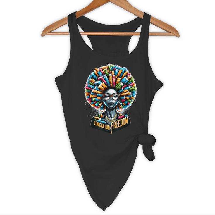 Education Is Freedom History Month Teacher Books Afro Flowy Tank, novelty gifts, funny gifts Education Is Freedom History Month Teacher Books Afro Flowy Tank, novelty gifts, funny gifts