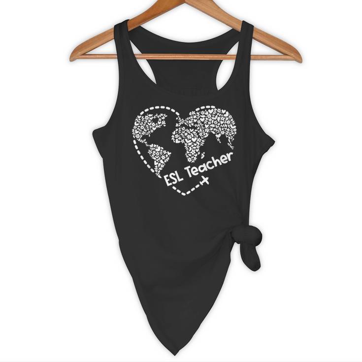 ESL Teacher ESOL Student Cute Heart Shape English Teacher Flowy Tank, novelty gifts, funny gifts