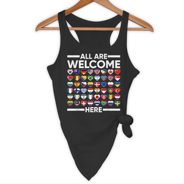 ESL Teacher All Are Welcome Here For Worlds Virtual Teachers Flowy Tank, novelty gifts, funny gifts