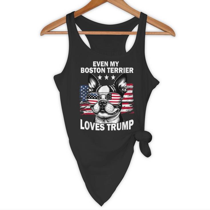 Even My Boston Terrier Loves Trump Trump Supporter Dog Lover Flowy Tank, novelty gifts, funny gifts