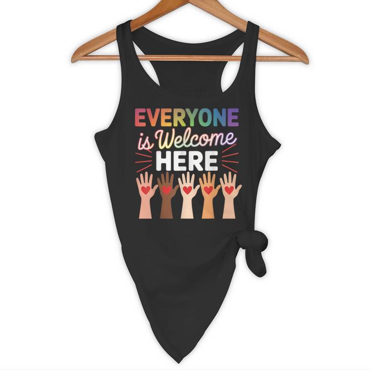 Everyone Is Welcome Here Shirt Teacher Flowy Tank, novelty gifts, funny gifts