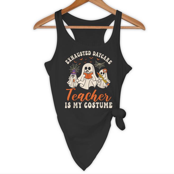 Exhausted Daycare Teacher Is My Costume Halloween Ghost Fun For Men Women Flowy Tank, novelty gifts, funny gifts Exhausted Daycare Teacher Is My Costume Halloween Ghost Fun For Men Women Flowy Tank, novelty gifts, funny gifts