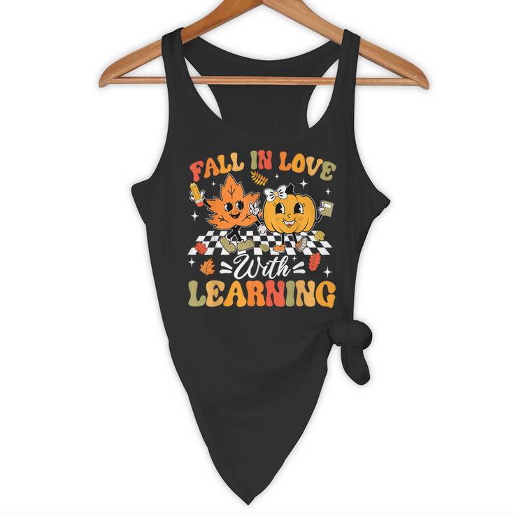 Fall In Love With Learning Fall Teacher Thanksgiving Retro Flowy Tank, novelty gifts, funny gifts Fall In Love With Learning Fall Teacher Thanksgiving Retro Flowy Tank, novelty gifts, funny gifts