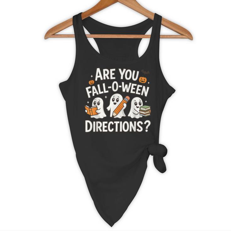 Are You Fall O Ween Directions Halloween Teacher Ghosts Flowy Tank, novelty gifts, funny gifts