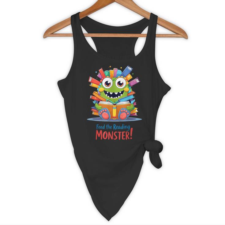 Feed The Reading Monster Halloween Teacher Flowy Tank, novelty gifts, funny gifts
