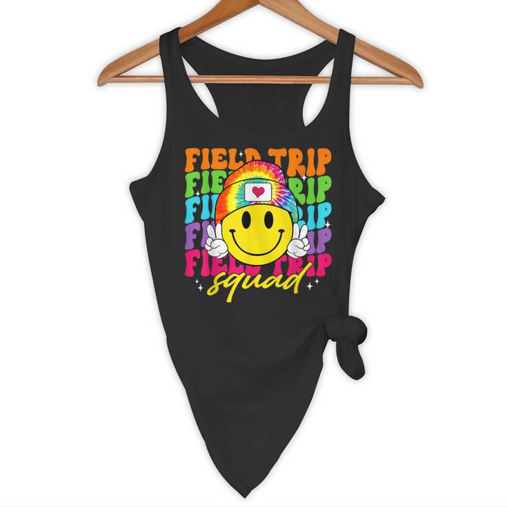 Field Trip Squad Groovy Field Day Smile Face Teacher Tie Dye Flowy Tank, novelty gifts, funny gifts Field Trip Squad Groovy Field Day Smile Face Teacher Tie Dye Flowy Tank, novelty gifts, funny gifts