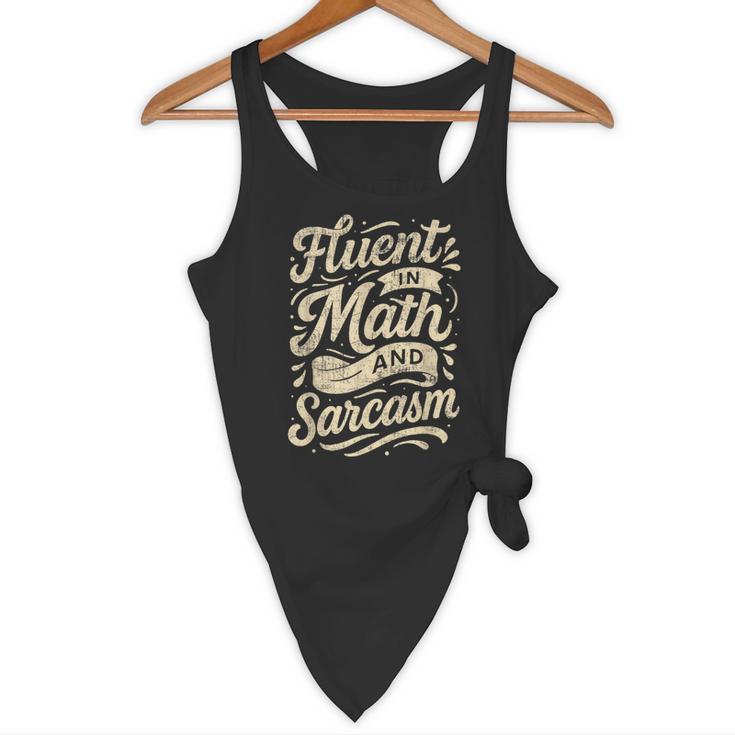 Fluent In Math And Sarcasm Teacher Flowy Tank, novelty gifts, funny gifts