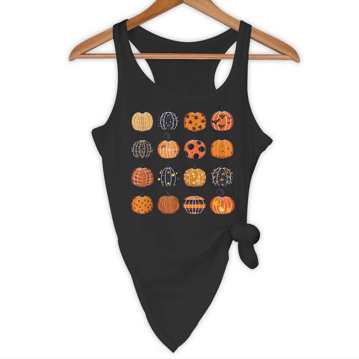 Folk Art Pumpkins Teacher Nurses Admin Witch Halloween Cute Flowy Tank, novelty gifts, funny gifts