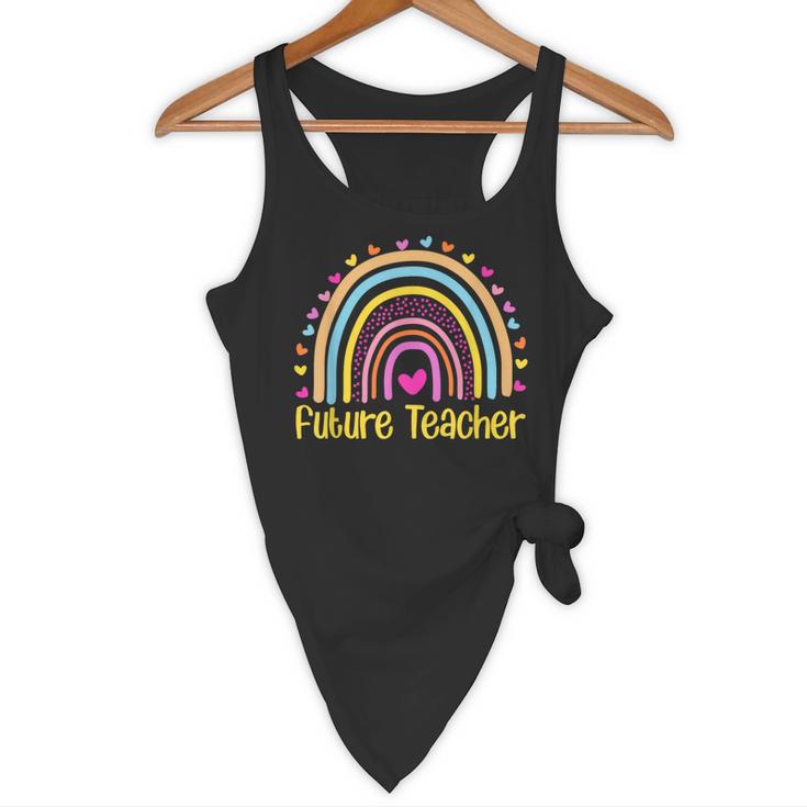 Future Teacher Rainbow Flowy Tank, novelty gifts, funny gifts