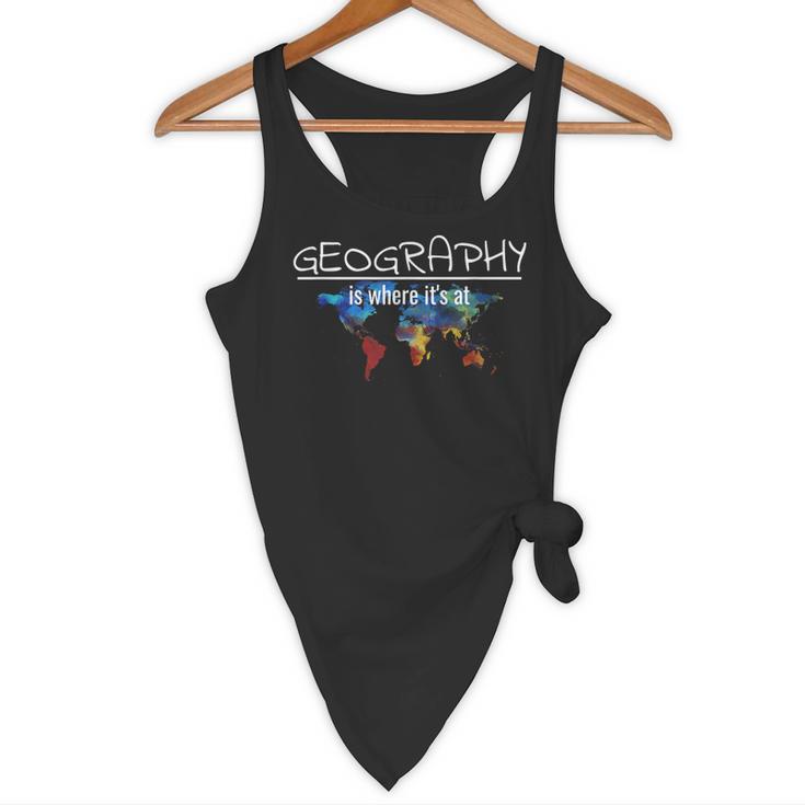 Geography Teacher Earth Day Is Where It's At For Men Women Kids Flowy Tank, novelty gifts, funny gifts Geography Teacher Earth Day Is Where It's At For Men Women Kids Flowy Tank, novelty gifts, funny gifts
