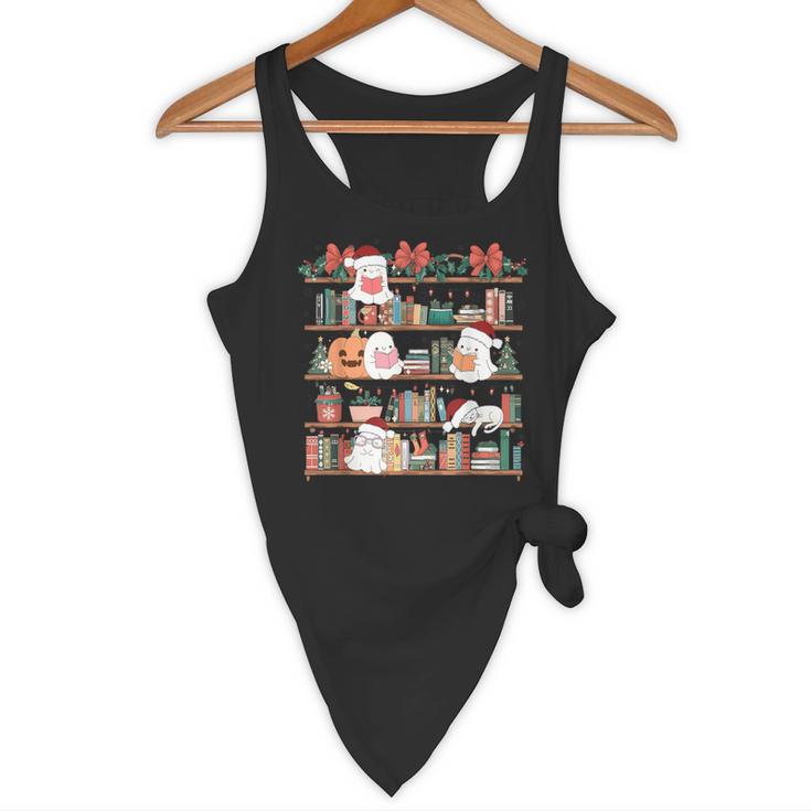 Ghost Christmas Reading Book Lover Library Christmas Teacher Flowy Tank, novelty gifts, funny gifts Ghost Christmas Reading Book Lover Library Christmas Teacher Flowy Tank, novelty gifts, funny gifts