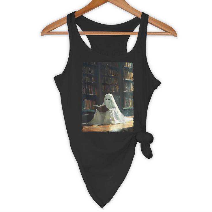 Ghost Library Halloween Book Reading Books Lover Teacher Flowy Tank, novelty gifts, funny gifts Ghost Library Halloween Book Reading Books Lover Teacher Flowy Tank, novelty gifts, funny gifts