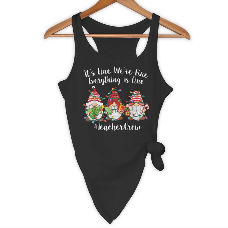 Gnome It's Fine I'm Fine Everything Is Fine Teacher Xmas Flowy Tank, novelty gifts, funny gifts Gnome It's Fine I'm Fine Everything Is Fine Teacher Xmas Flowy Tank, novelty gifts, funny gifts