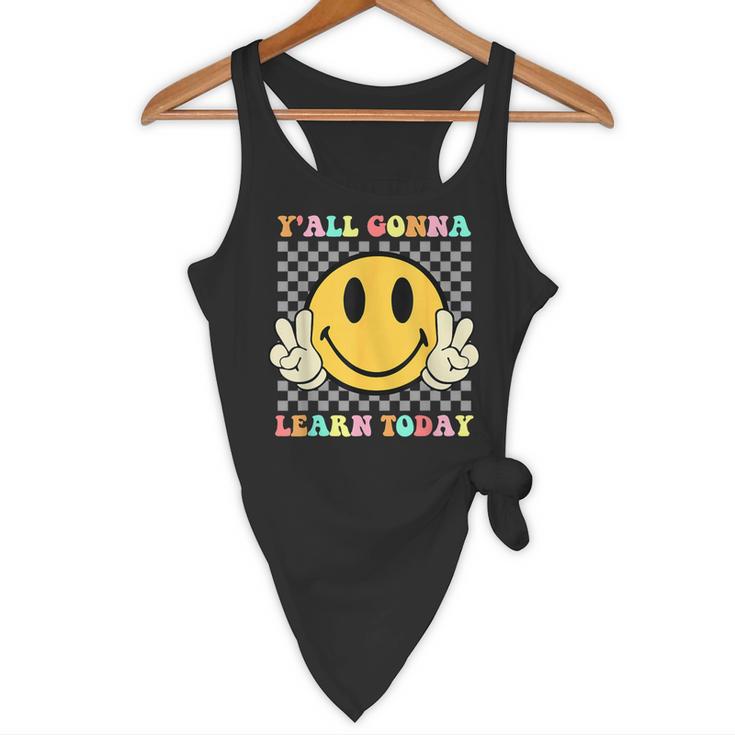 You All Gonna Learn Today Shirt Retro Groovy Teacher Life Flowy Tank, novelty gifts, funny gifts