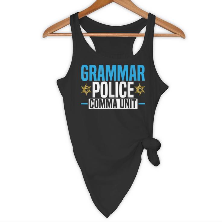 Grammar Police Comma Unit English Teacher Grammar Teacher For Men Women Flowy Tank, novelty gifts, funny gifts