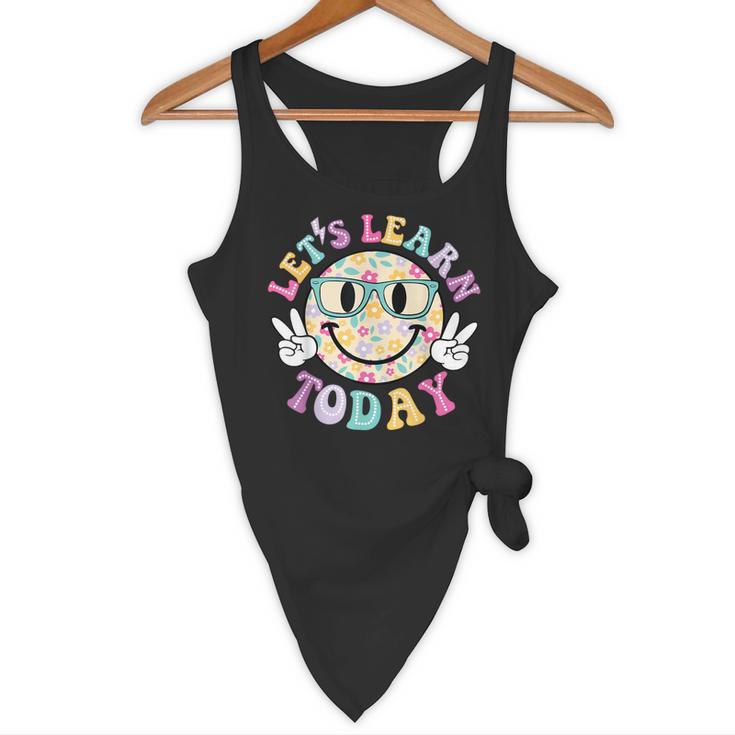 Groovy Retro Lets Learn Today Teacher Student Back To School Flowy Tank, novelty gifts, funny gifts
