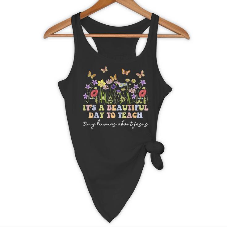 Groovy I Teach Tiny Humans About Jesus Christian Teacher Flowy Tank, novelty gifts, funny gifts Groovy I Teach Tiny Humans About Jesus Christian Teacher Flowy Tank, novelty gifts, funny gifts