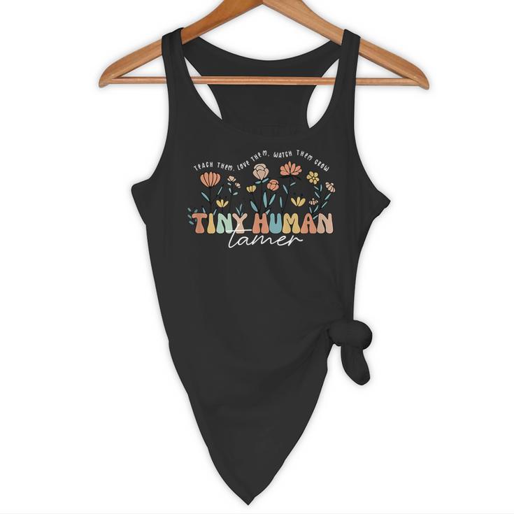 Groovy Tiny Human Tamer Floral Kindergarten Teacher Flowy Tank, novelty gifts, funny gifts Groovy Tiny Human Tamer Floral Kindergarten Teacher Flowy Tank, novelty gifts, funny gifts