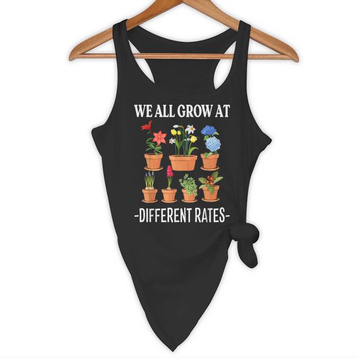 We All Grow At Different Rates Back To School Teacher Flowy Tank, novelty gifts, funny gifts We All Grow At Different Rates Back To School Teacher Flowy Tank, novelty gifts, funny gifts